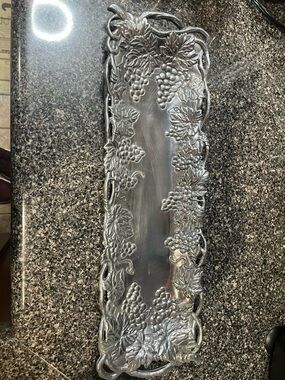 Arthur Court Silver Grape Motif Serving Tray